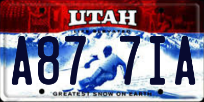 UT license plate A877IA