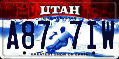 UT license plate A877IW