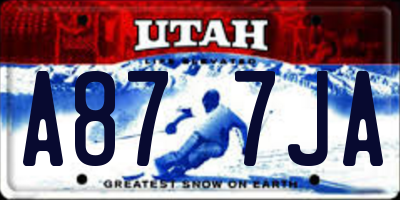 UT license plate A877JA