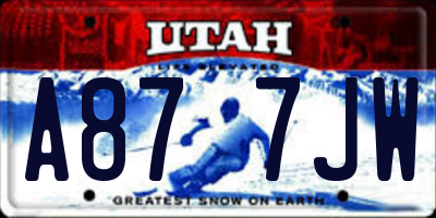 UT license plate A877JW