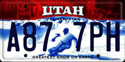 UT license plate A877PH