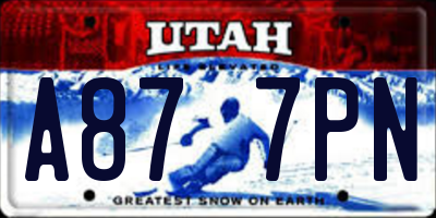 UT license plate A877PN