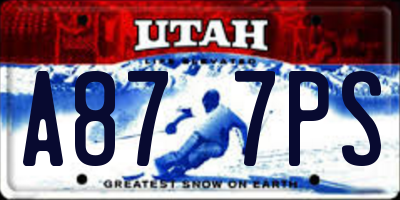 UT license plate A877PS