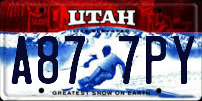 UT license plate A877PY