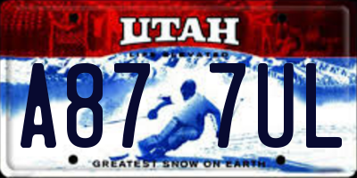 UT license plate A877UL