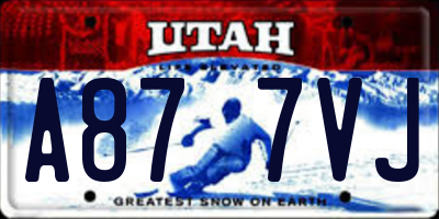 UT license plate A877VJ