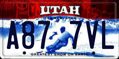 UT license plate A877VL