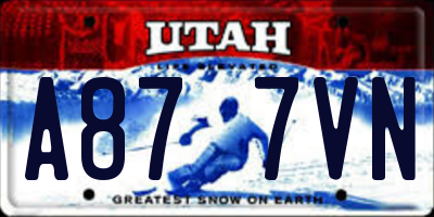 UT license plate A877VN