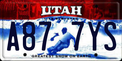 UT license plate A877YS