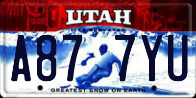 UT license plate A877YU