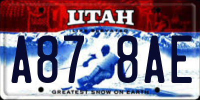UT license plate A878AE