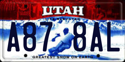 UT license plate A878AL