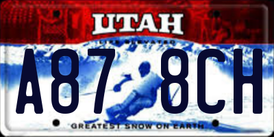 UT license plate A878CH
