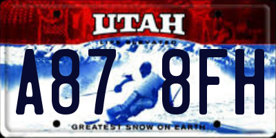 UT license plate A878FH