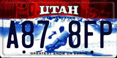 UT license plate A878FP