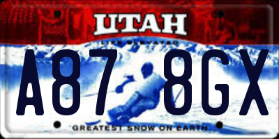 UT license plate A878GX
