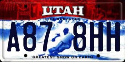 UT license plate A878HH