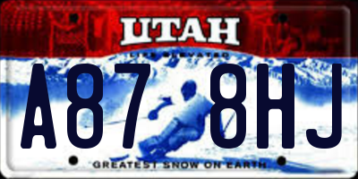 UT license plate A878HJ
