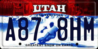 UT license plate A878HM