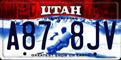 UT license plate A878JV