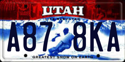 UT license plate A878KA