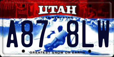 UT license plate A878LW