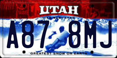 UT license plate A878MJ