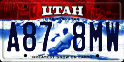 UT license plate A878MW