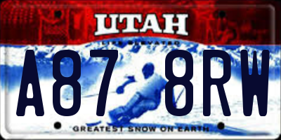 UT license plate A878RW