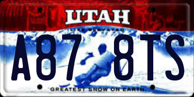UT license plate A878TS