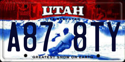 UT license plate A878TY