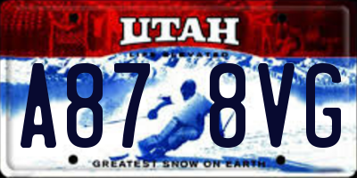 UT license plate A878VG