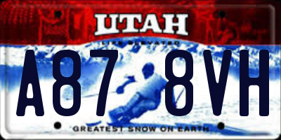 UT license plate A878VH
