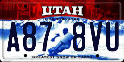 UT license plate A878VU
