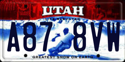 UT license plate A878VW