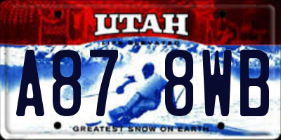 UT license plate A878WB