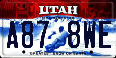 UT license plate A878WE