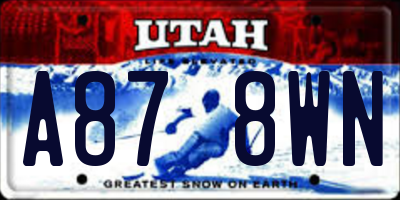UT license plate A878WN