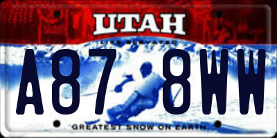UT license plate A878WW