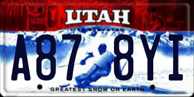 UT license plate A878YI