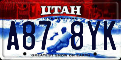 UT license plate A878YK