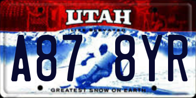 UT license plate A878YR