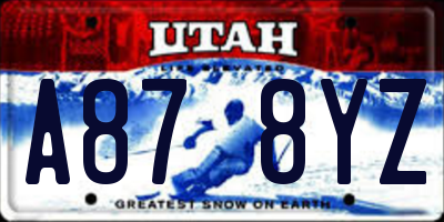 UT license plate A878YZ