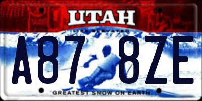 UT license plate A878ZE