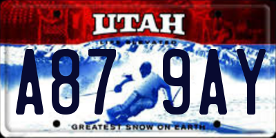 UT license plate A879AY