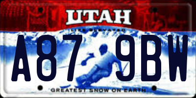 UT license plate A879BW