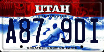UT license plate A879DI