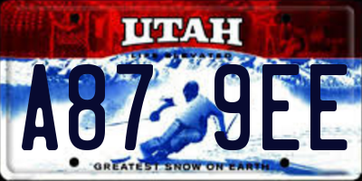 UT license plate A879EE