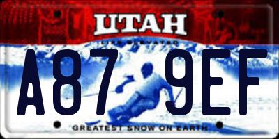 UT license plate A879EF