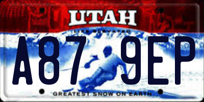 UT license plate A879EP